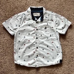 Size 6 - Button down shirt with summer vacation food print